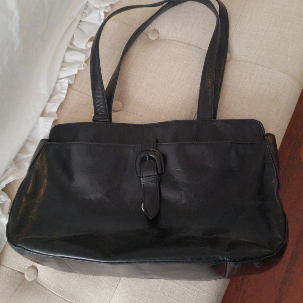 Kenneth Cole black leather tote